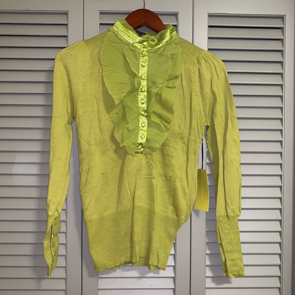 NWT Long Sleeve, Button up Sweater W/Ruffles S